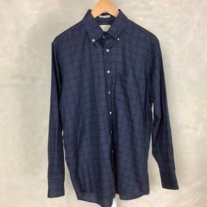 Button Down San Francisco Blue Check Long Sleeve Button Down Collar Shirt M